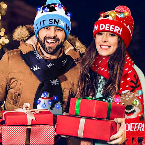 MerryGlow - Christmas Knitted Light Up Hat