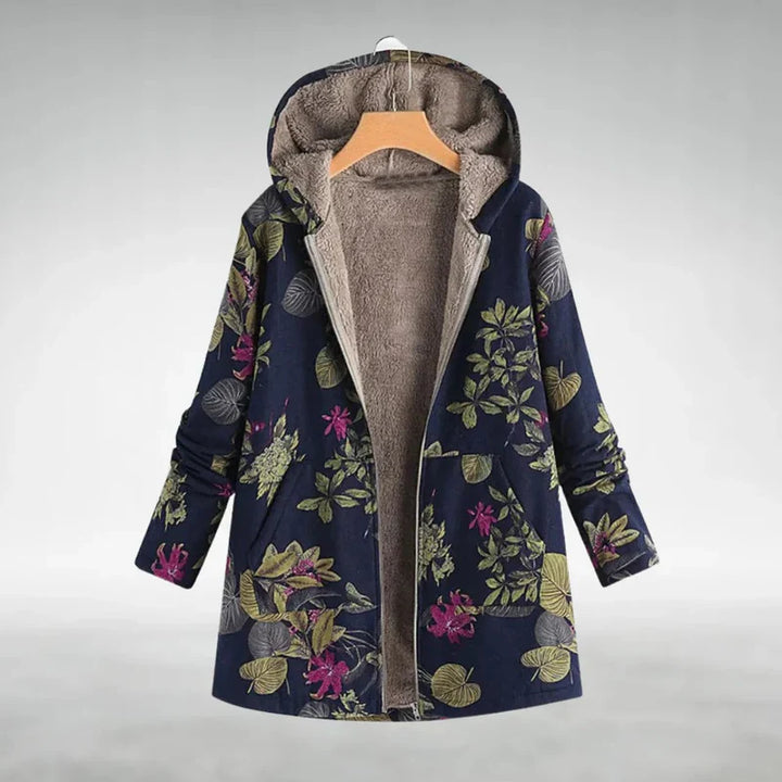 Panida - Stylish Floral Fleece Jacket With Floral Pattern
