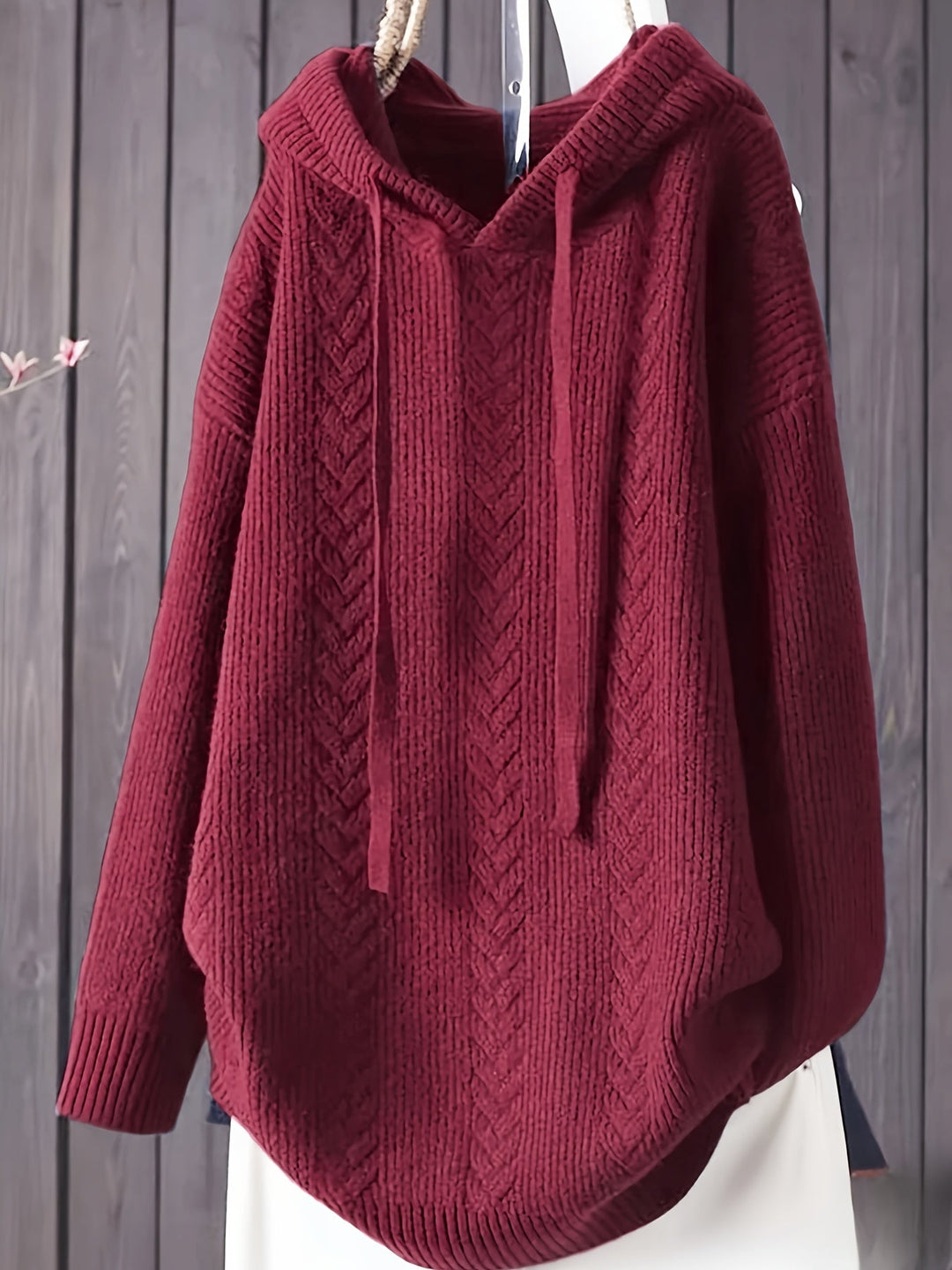 Genivee - Casual Long Sleeve Knitted Hoodie