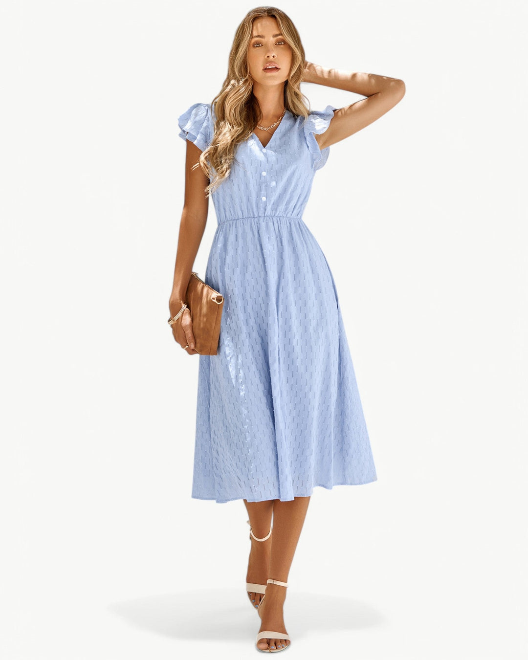 Julieta - Midi Dress With Ruffle Sleeve