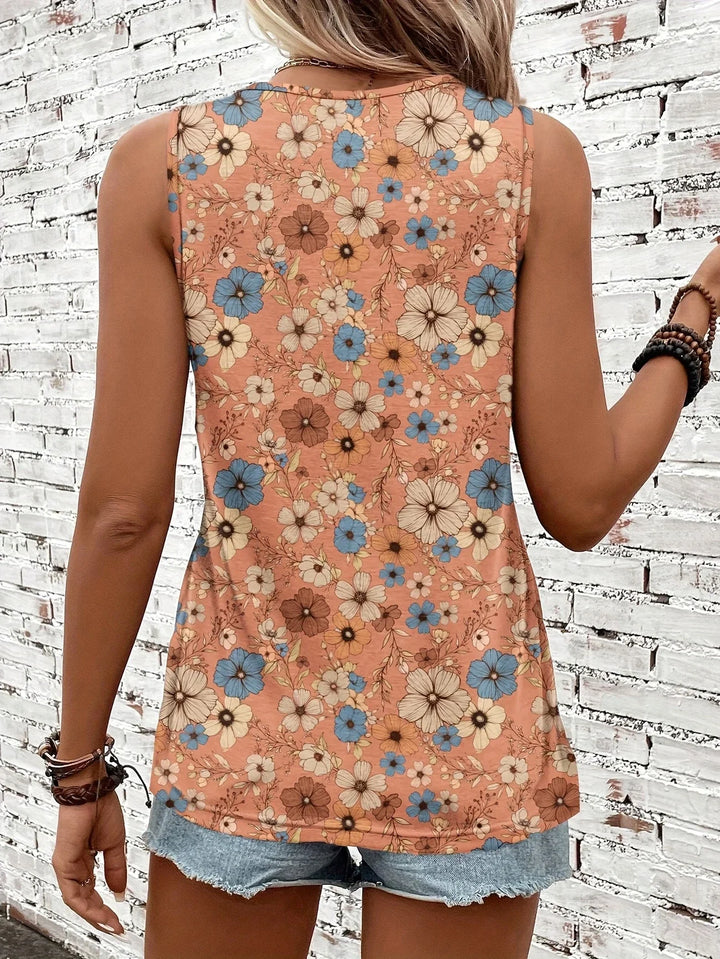 Lilou -  Casual Summer Top With Floral Print