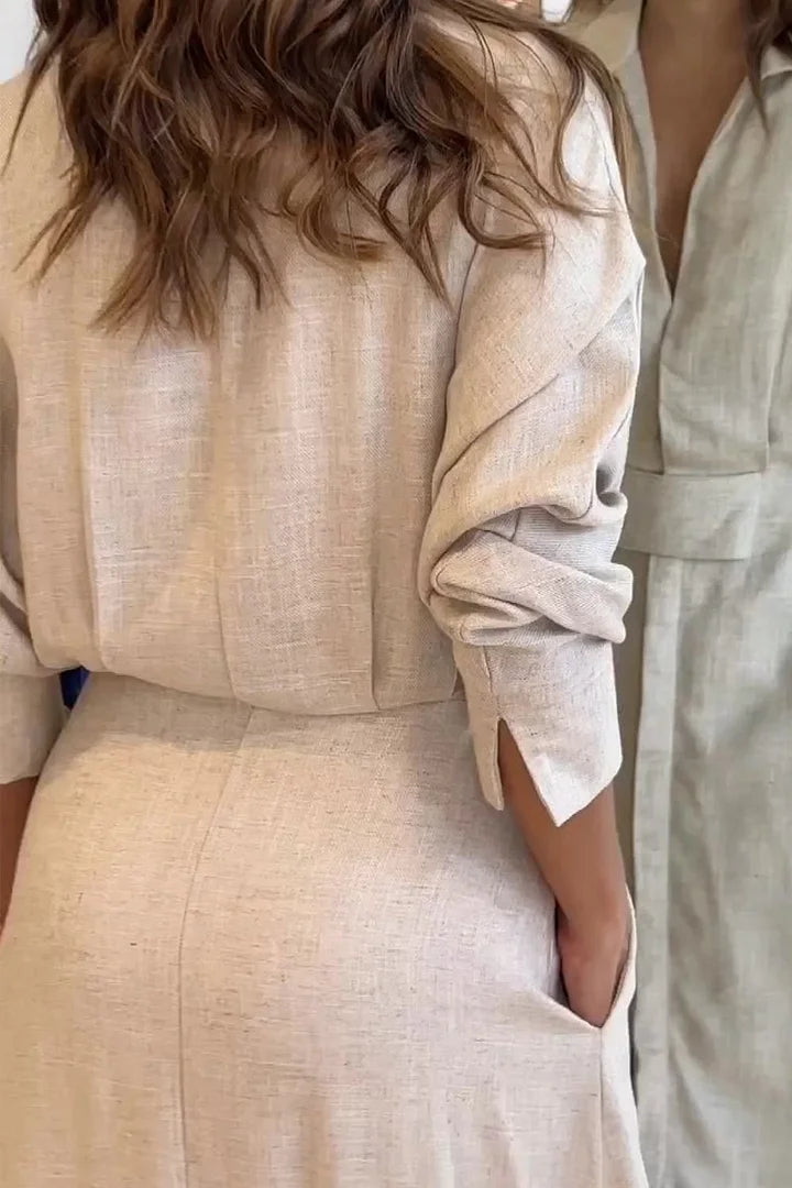 Simona - Cotton and Linen Maxi Dress