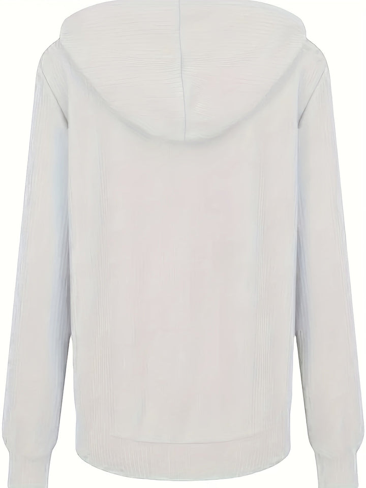 Moira - Long Sleeve Zip Up Drawstring Hoodies