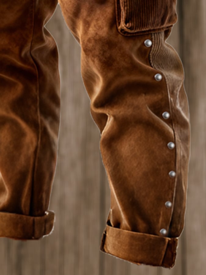 Curran - Vintage Outdoor Adventure Corduroy Stitching Tassel Pant