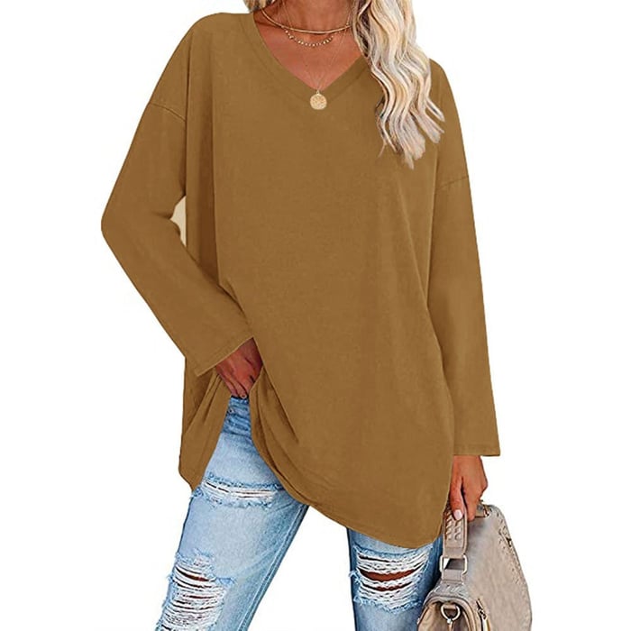 Milena - Long Sleeve Fashion V-Neck Knit Top