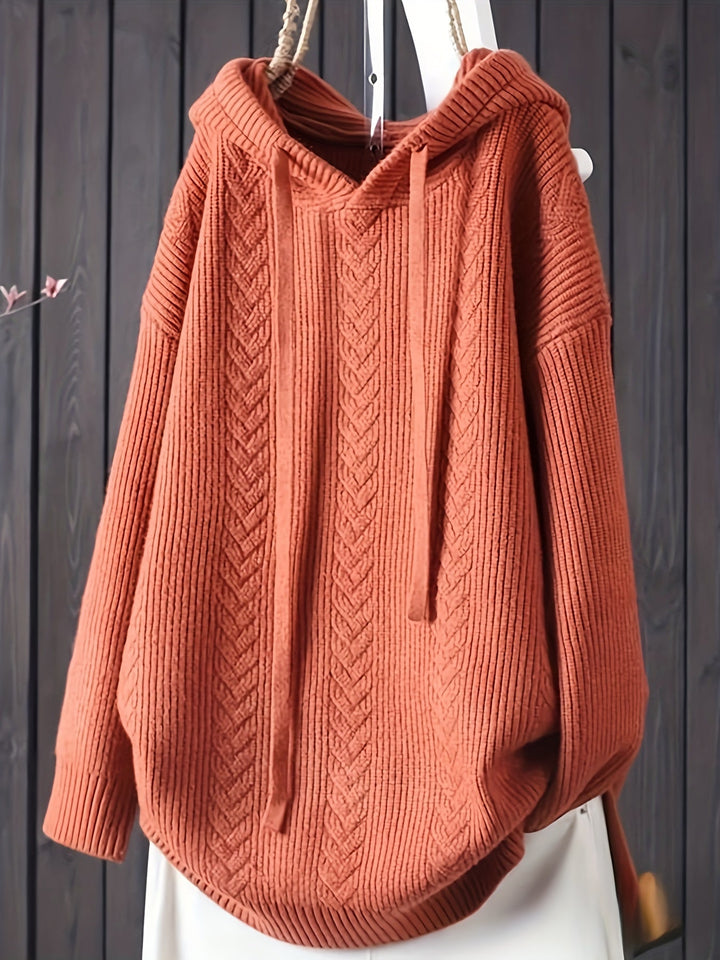 Genivee - Casual Long Sleeve Knitted Hoodie