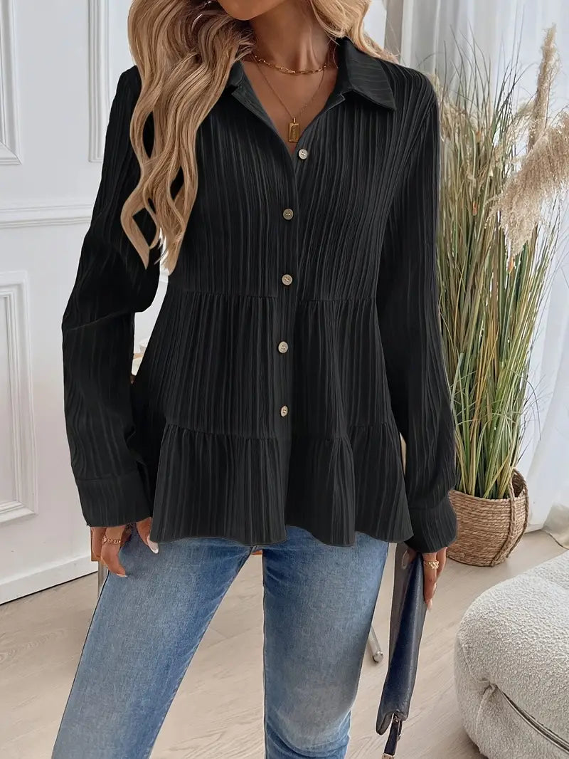 Majlinda - Stylish Long Sleeve Shirt With Button