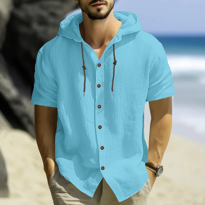 Osvaldo - Comfortable Short Sleeve Hooded Shirt