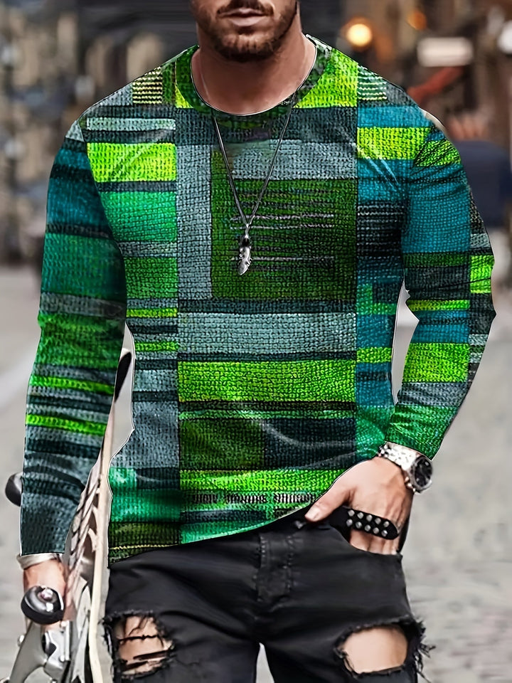 Calvin - Long Sleeve T-Shirt With Blocks Pattern