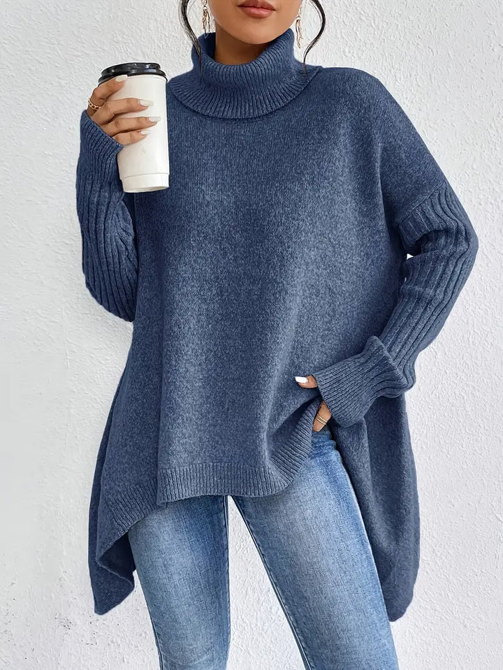 Laora - Casual Long Sleeve High Neck Sweater