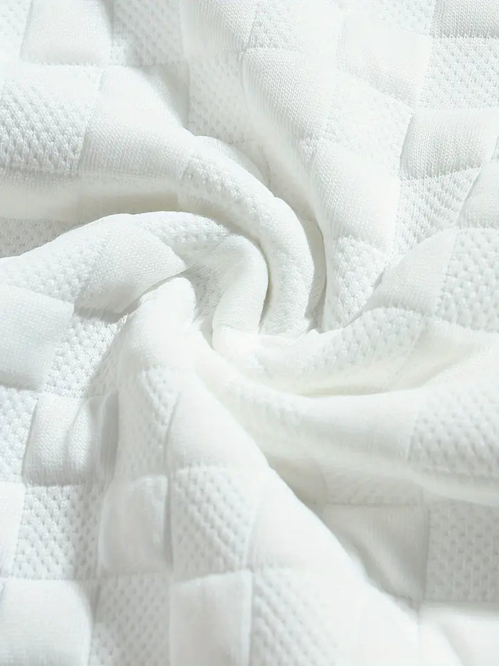 Stafford - Casual Checkered Textured Sweatshirt