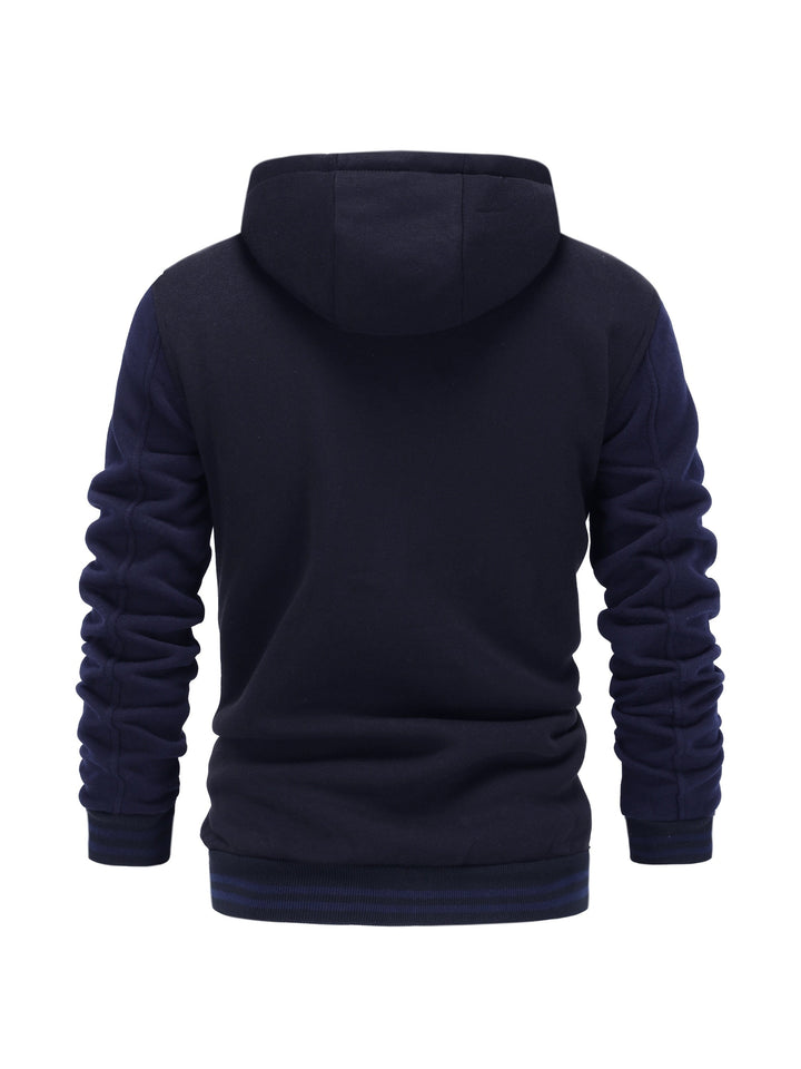 Askhat - Long Sleeve Hooded Baseball Jacket