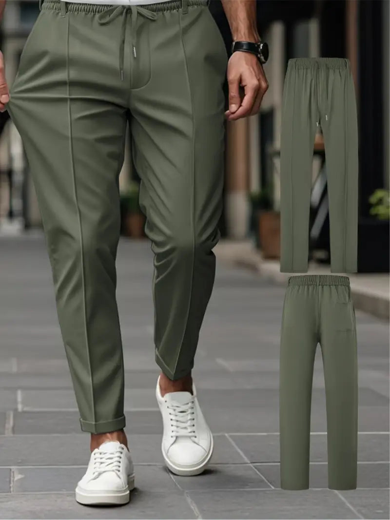 Crawford - Casual Slim-Fit Trousers With Elastic Waist