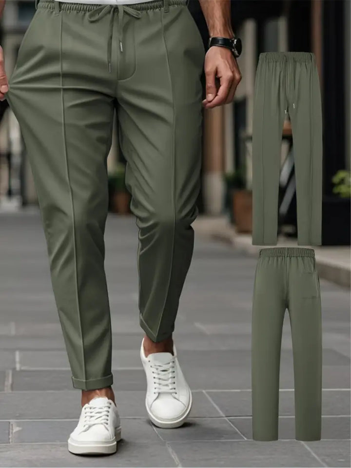 Crawford - Casual Slim-Fit Trousers With Elastic Waist