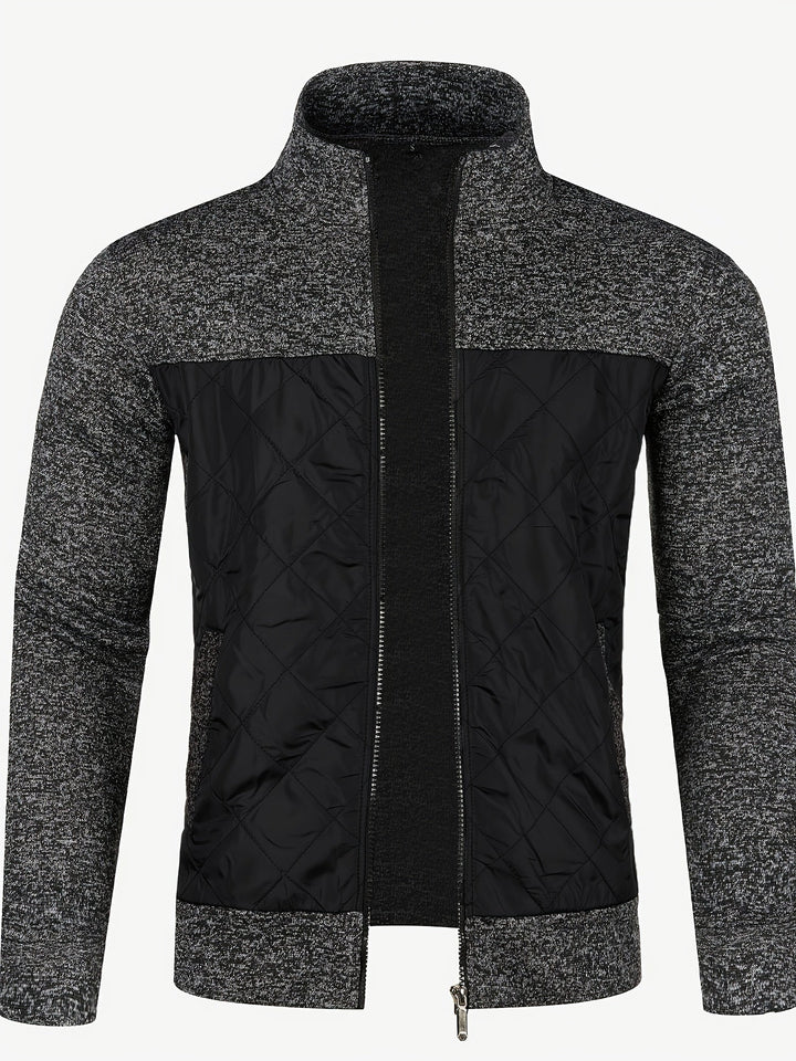 Grzegorz - Long Sleeve Knitted Jacket With Zip Up