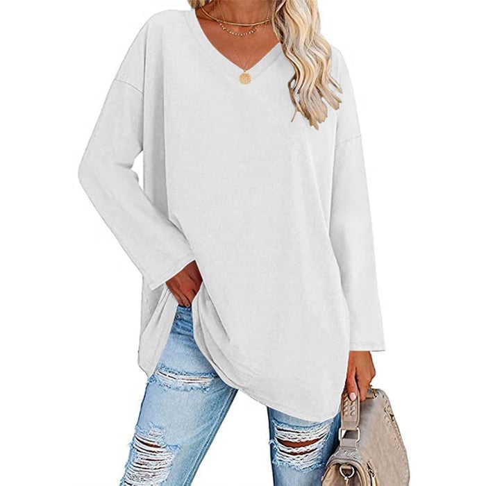 Milena - Long Sleeve Fashion V-Neck Knit Top