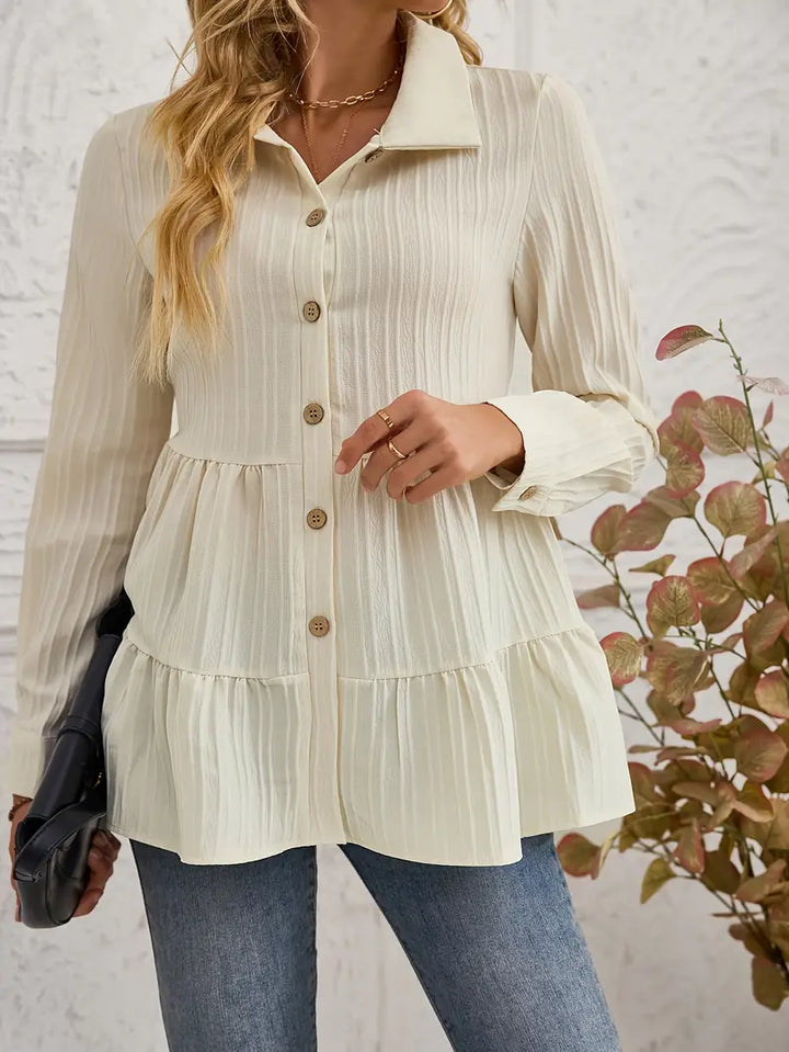 Majlinda - Stylish Long Sleeve Shirt With Button