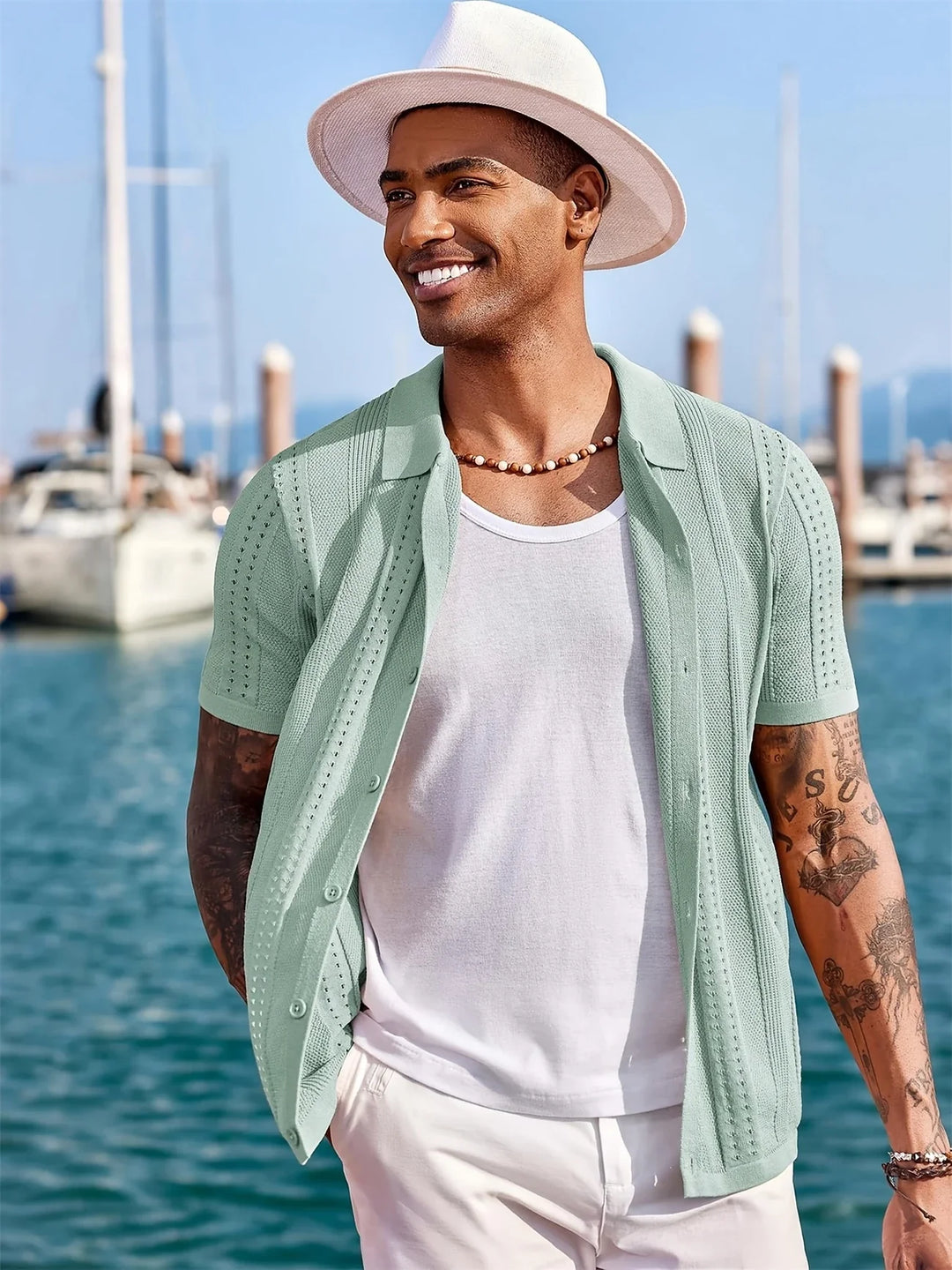 Semyon - Fashionable Intricate Pattern Knitted Shirt