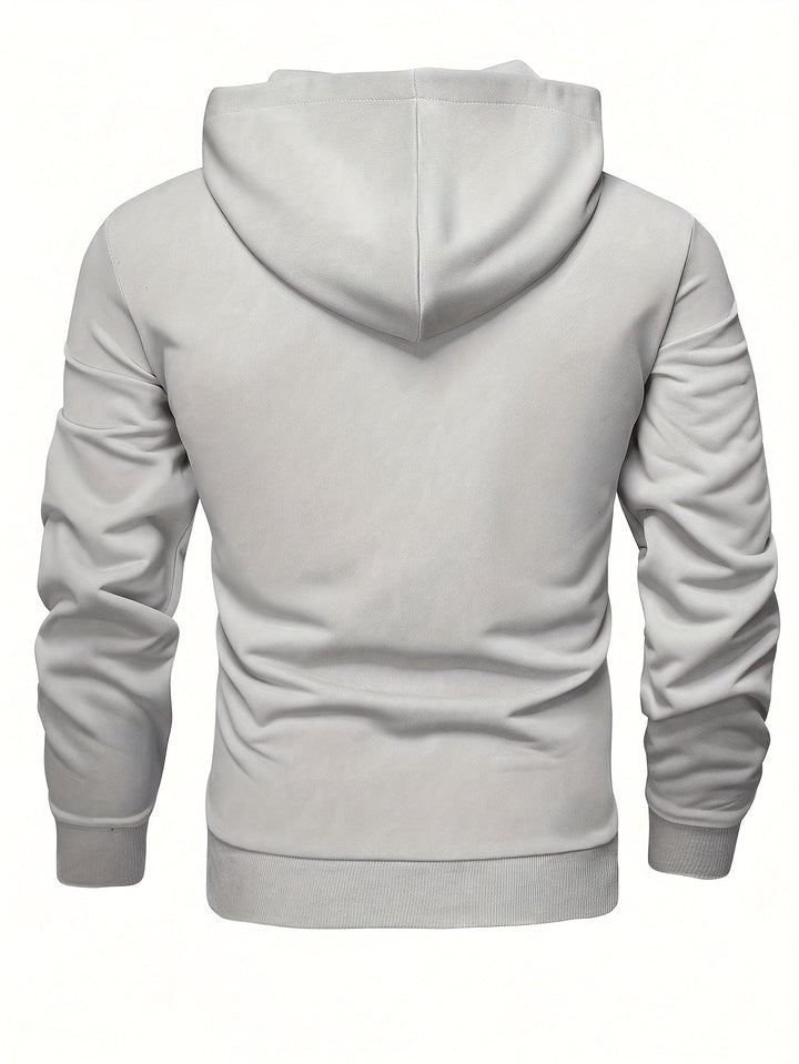 Klod - Casual Long Sleeve Hoodie With Button
