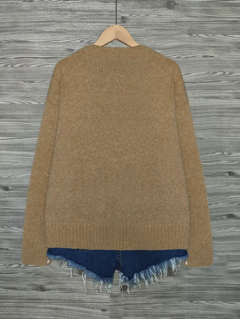 Urvana - Cat Print Long Sleeve Sweater