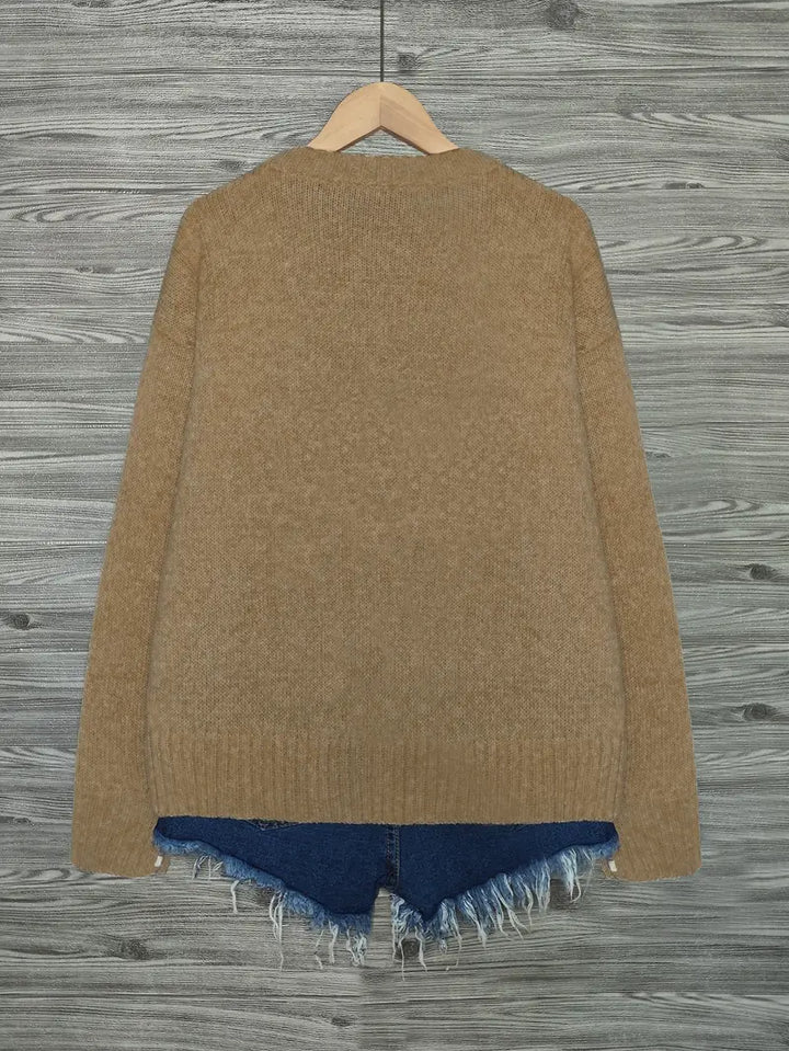 Urvana - Cat Print Long Sleeve Sweater