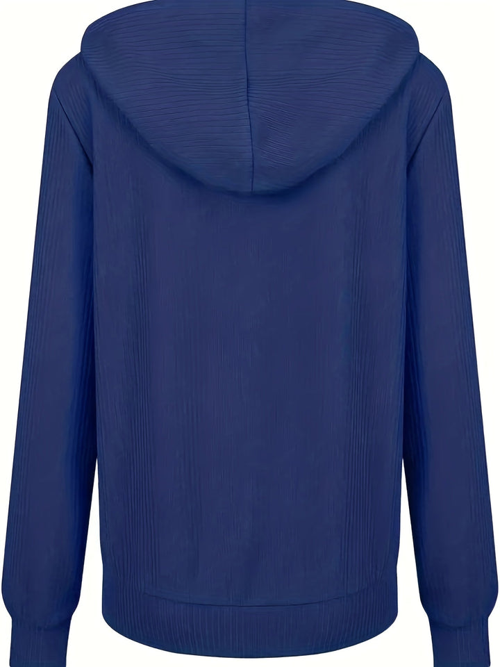 Moira - Long Sleeve Zip Up Drawstring Hoodies