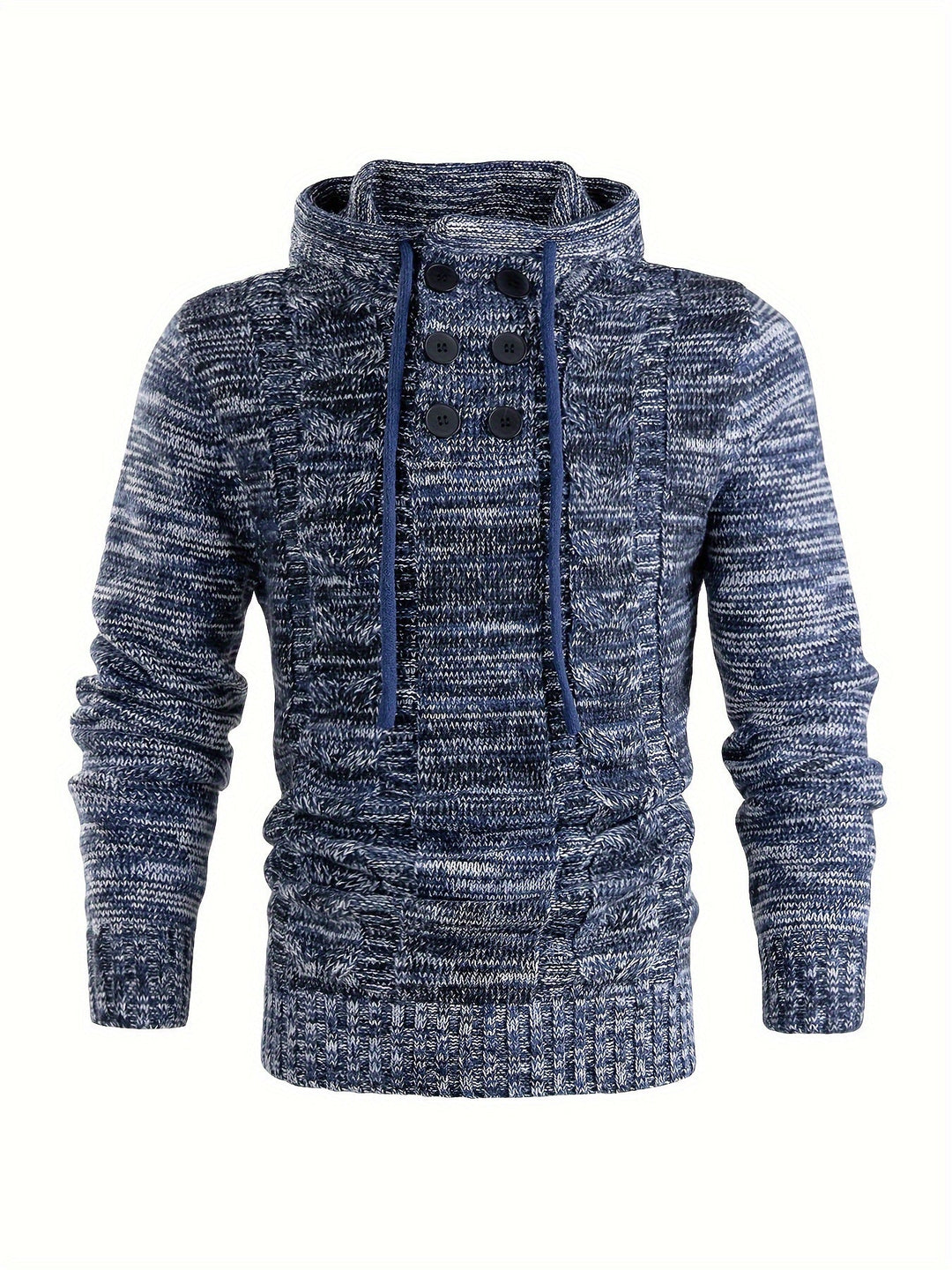 Damiaan - Casual Long Sleeve Knitted Hoodie