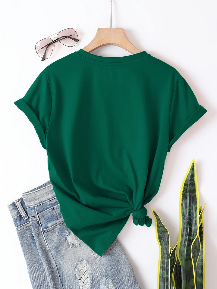 Larson - Casual Short Sleeve T Shirt With Heart Print