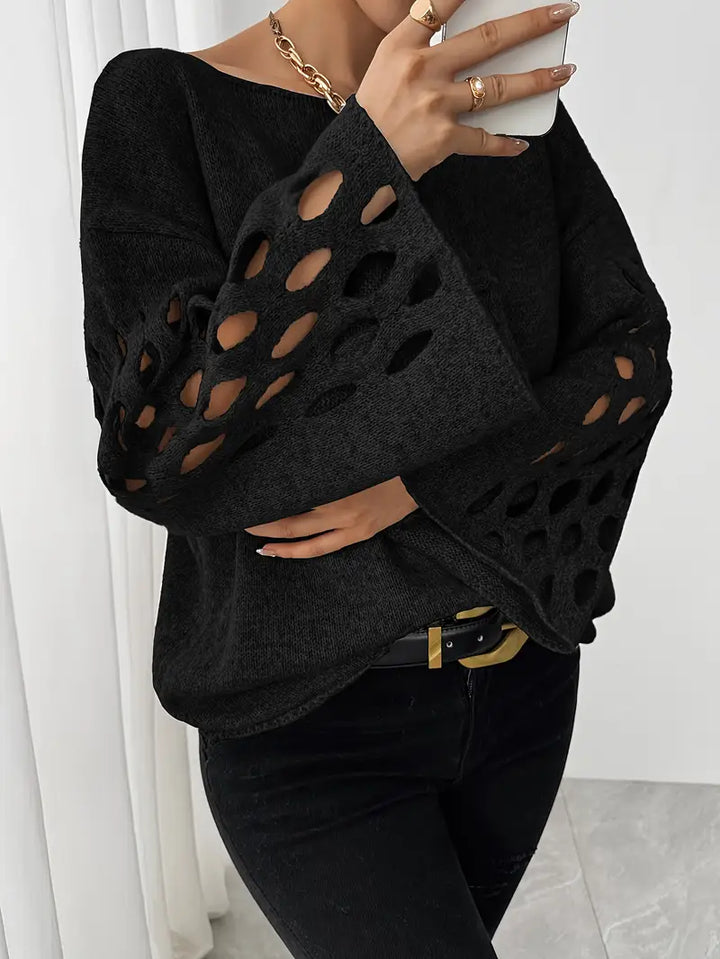 Lanola - Casual Bell Sleeve Sweater