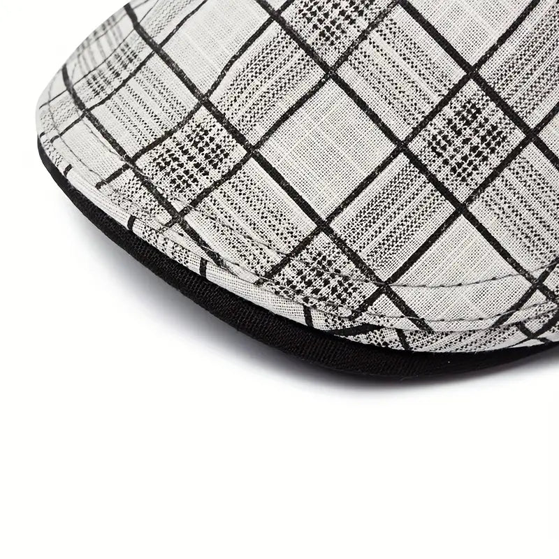 Zared - Adjustable Vintage Plaid Beret Cap