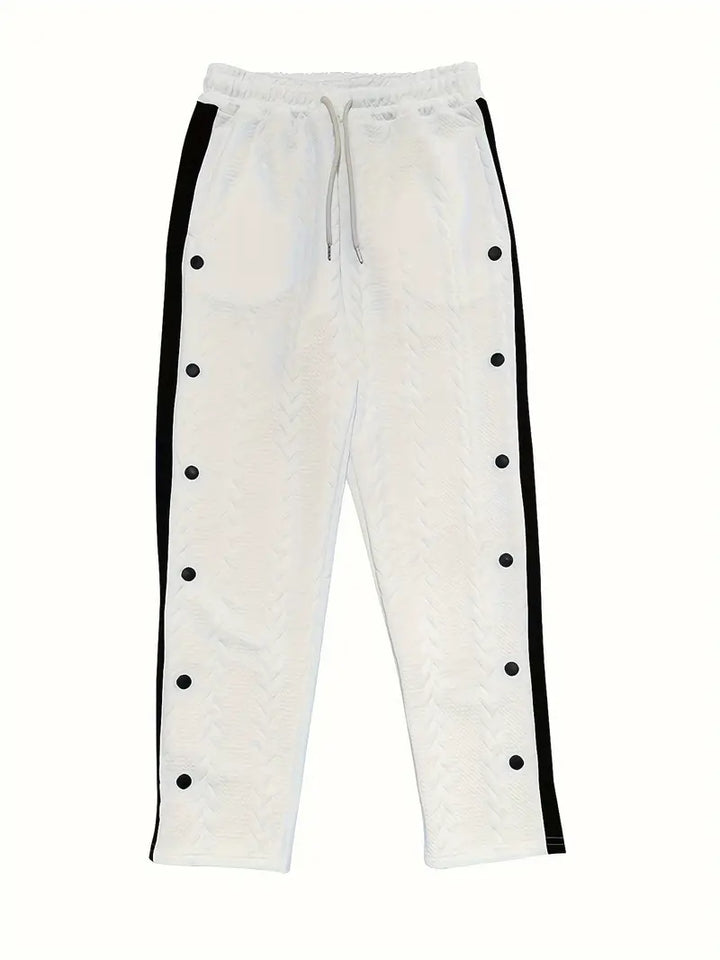 Jonass - Knitted Wide-Leg Trousers with Side Buttons