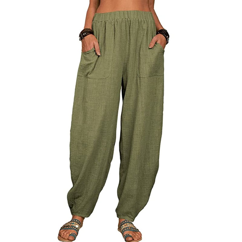Zinzi - Casual Loose Cotton Linen Harem Pants