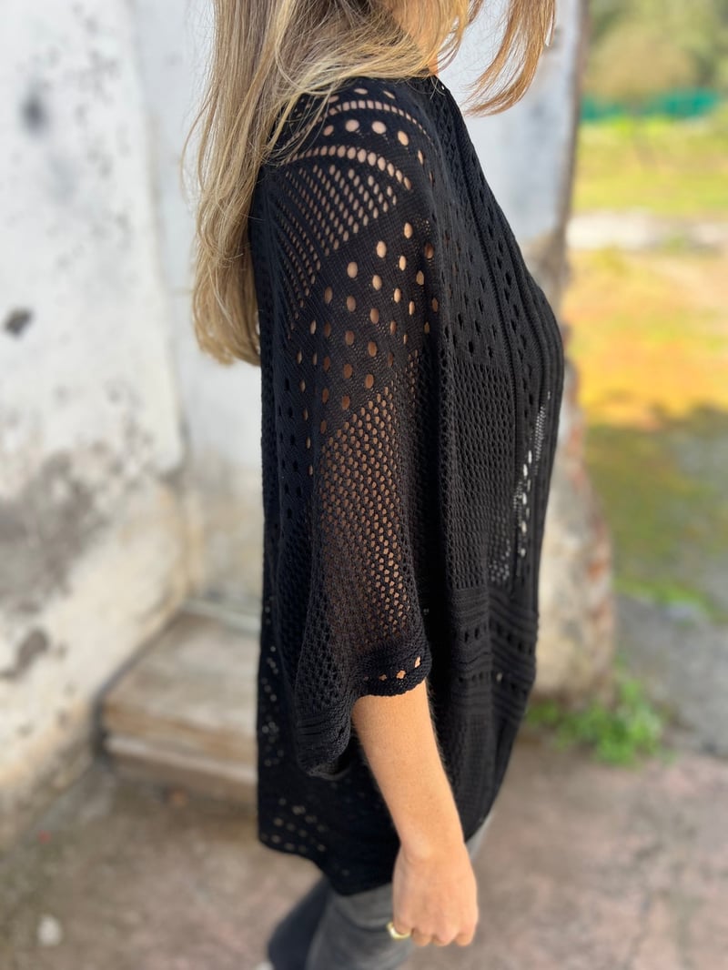 Veronique - Hollow Half Sleeve Cardigan