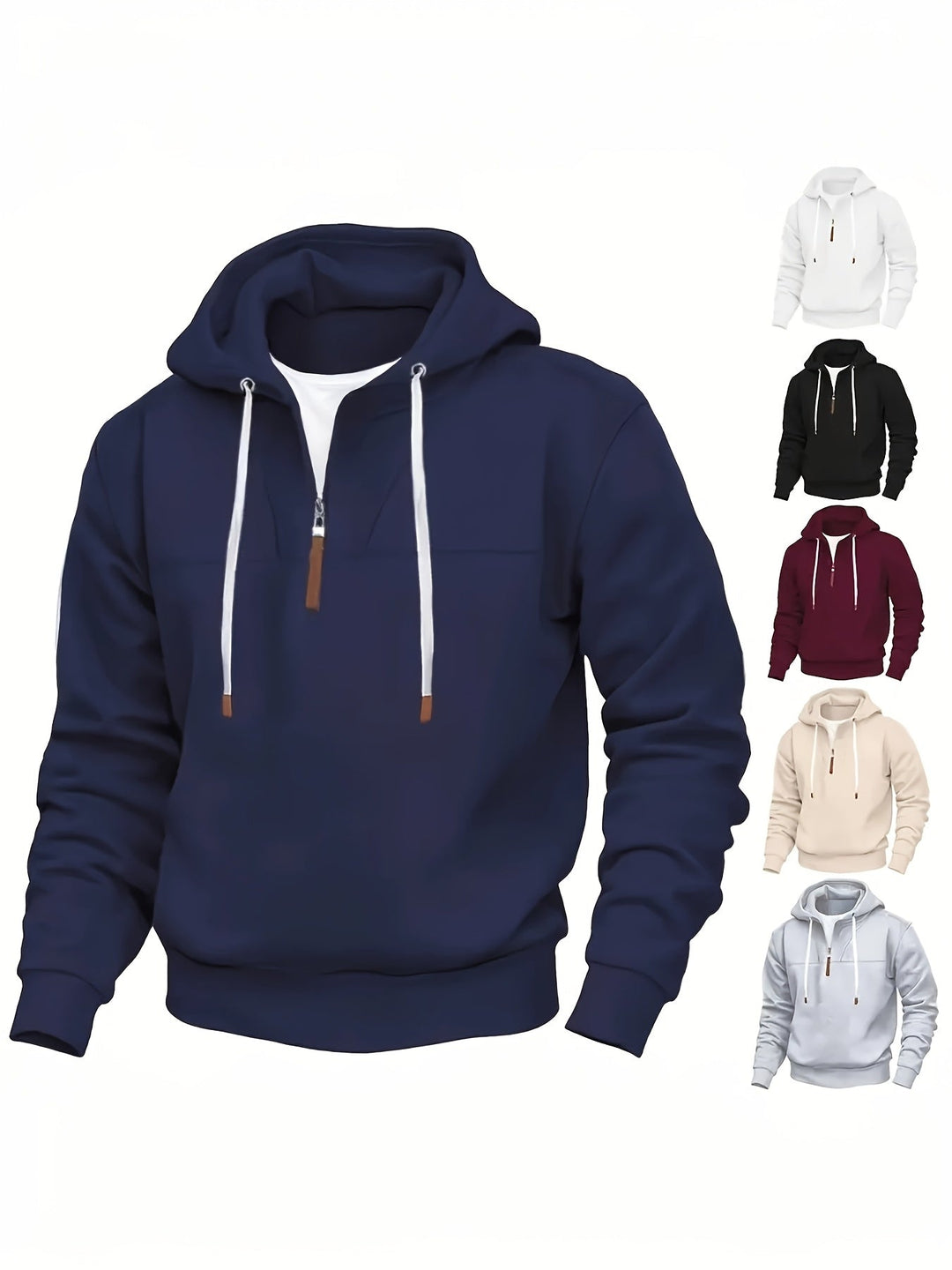Kolton - Hooded Sweatshirt with Half Zipper
