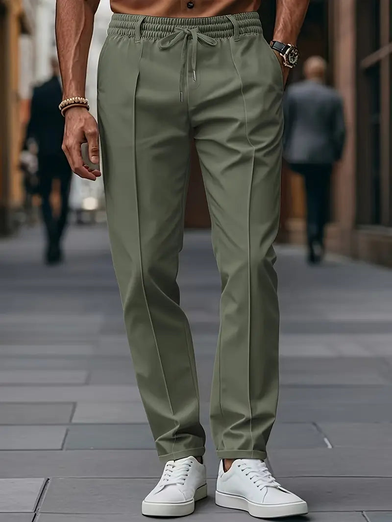 Crawford - Casual Slim-Fit Trousers With Elastic Waist