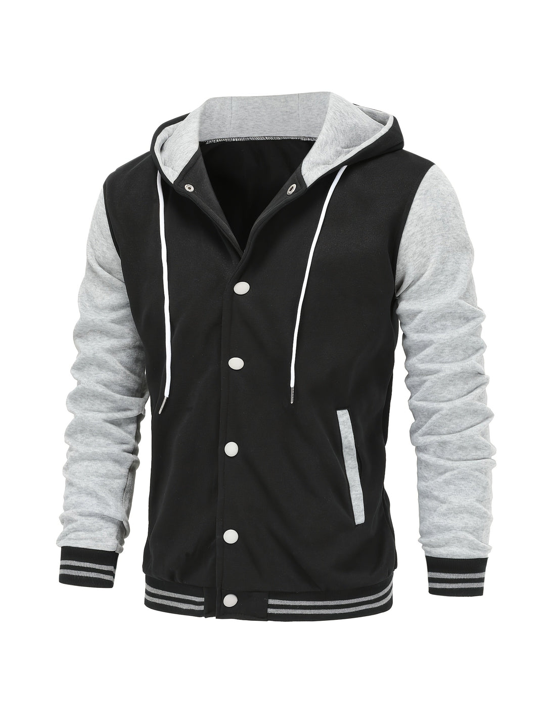 Askhat - Long Sleeve Hooded Baseball Jacket