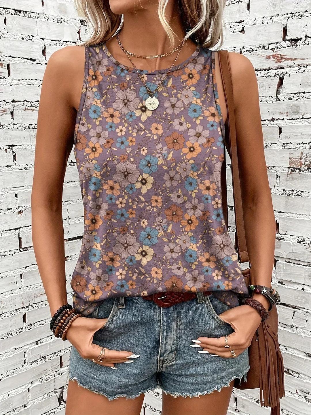Lilou -  Casual Summer Top With Floral Print