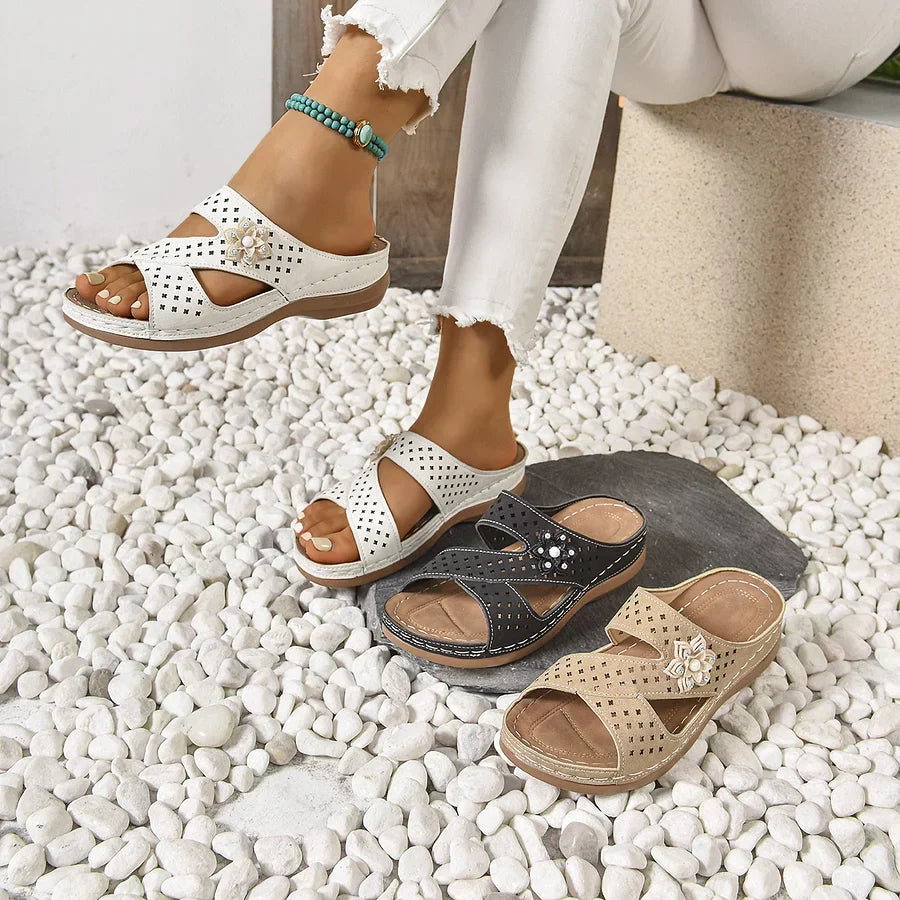Kristine - Orthopedic Flower Casual Wedge Heel Sandals