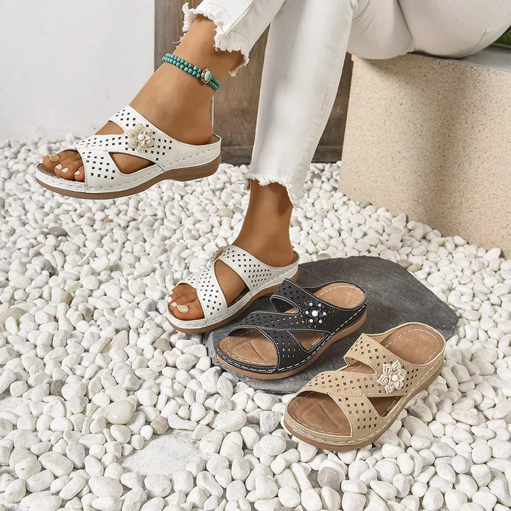 Kristine - Orthopedic Flower Casual Wedge Heel Sandals