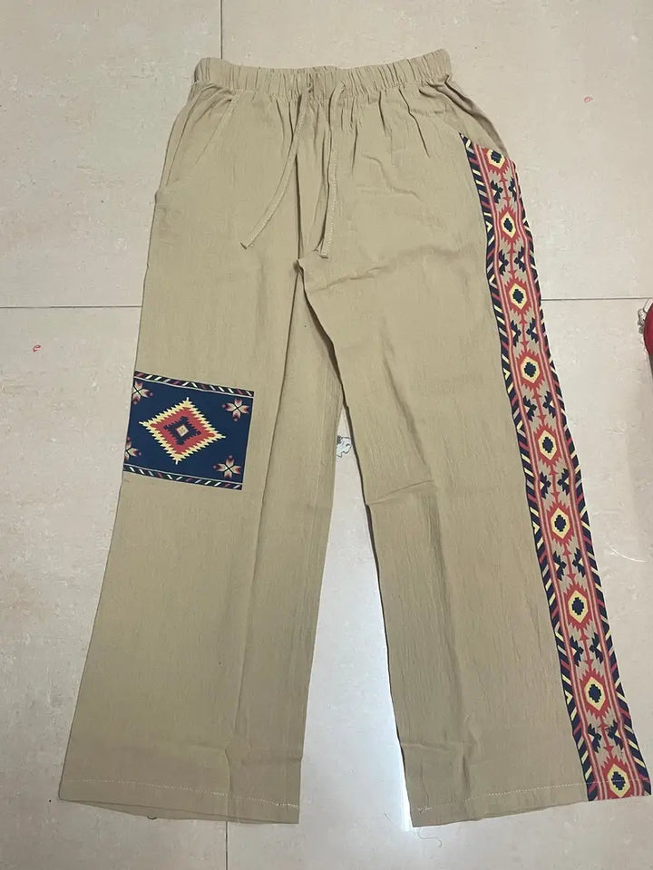 Daniil - Ethnic Style Pants With Pockets