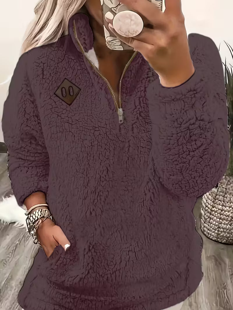 Humera - Elegant Long Sleeve Zip Up Jacket