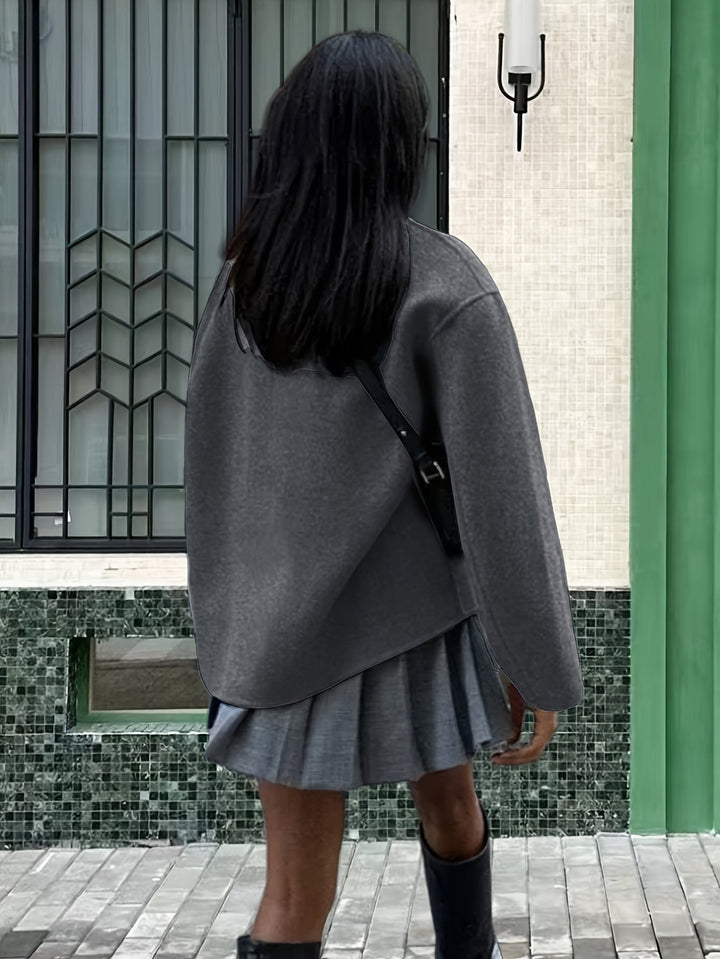 Deanne - Elegant Double Breasted Beige Coat