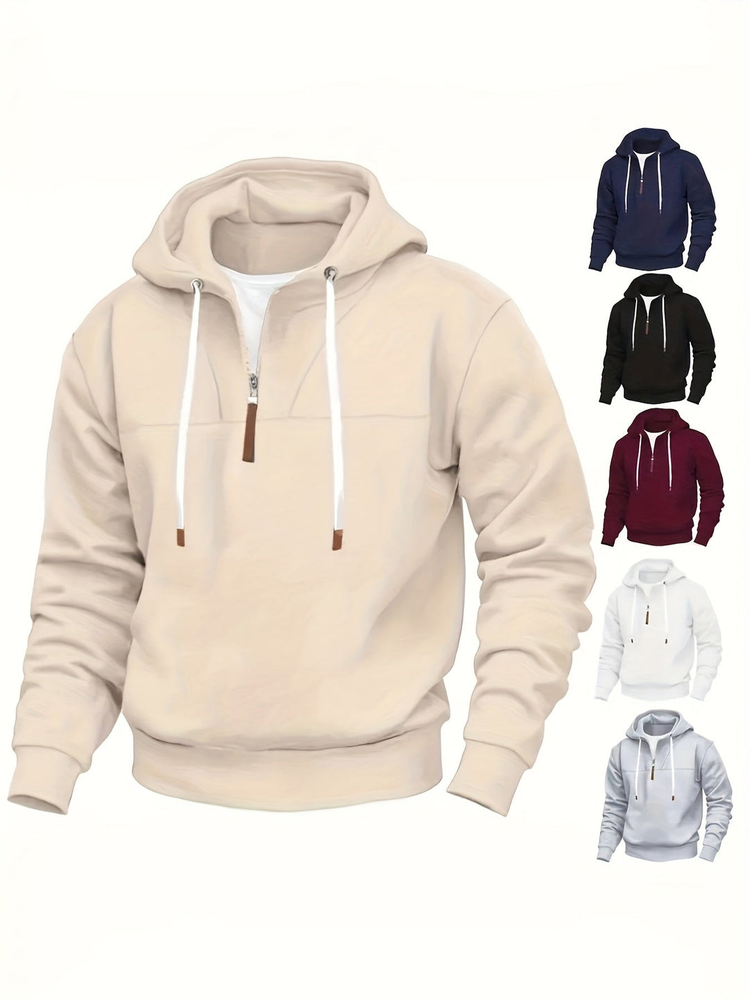 Kolton - Hooded Sweatshirt with Half Zipper