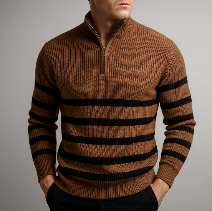 Lamine - Ribbed Knitted Zip Up Sweater