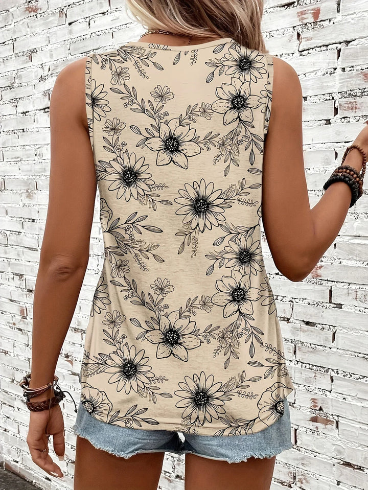 Lilou -  Casual Summer Top With Floral Print