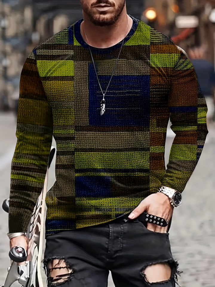 Calvin - Long Sleeve T-Shirt With Blocks Pattern