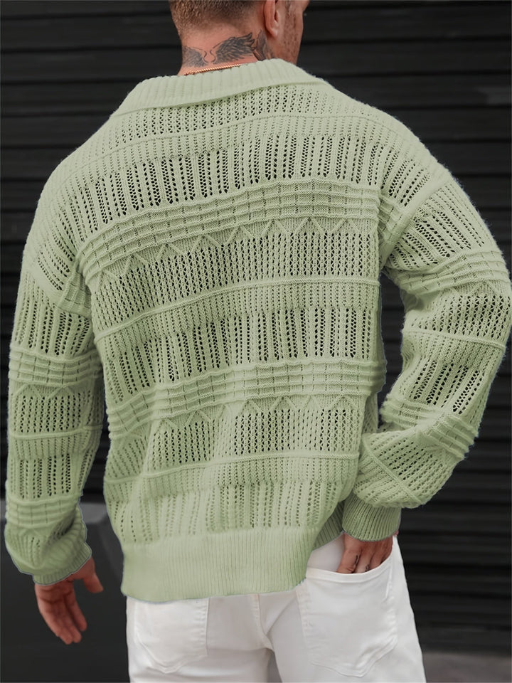 Wesley - Long Sleeve Sweater With Cut Out Design