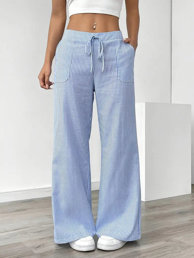 Alina - Elegant Striped Pant With Pockets