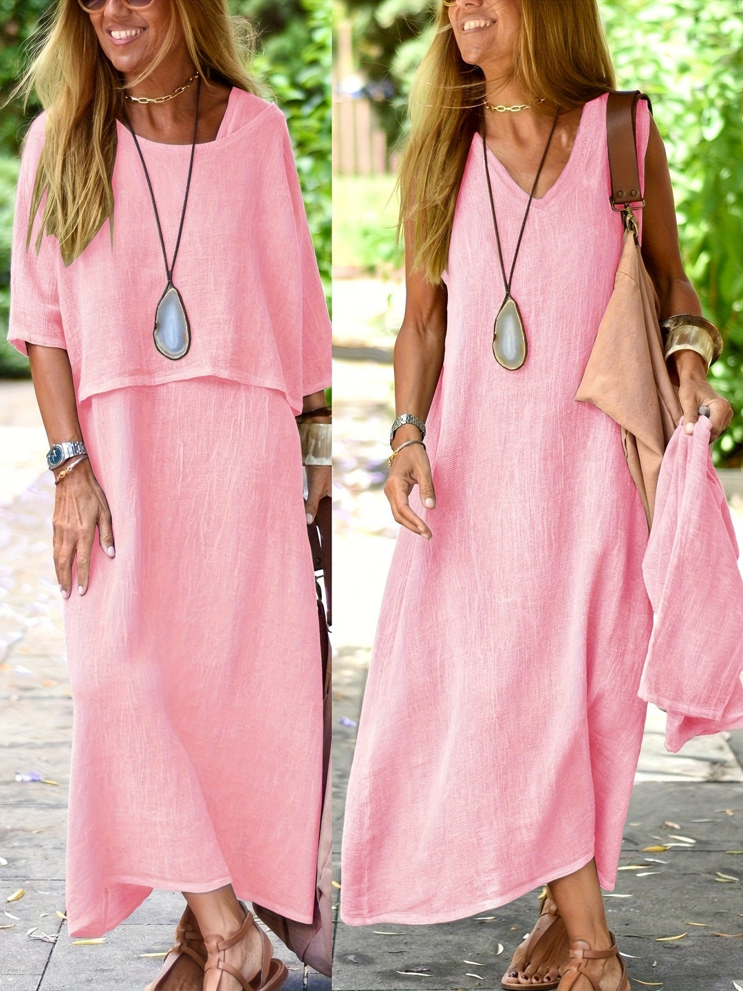 Arline - Two Piece Dress In Linen