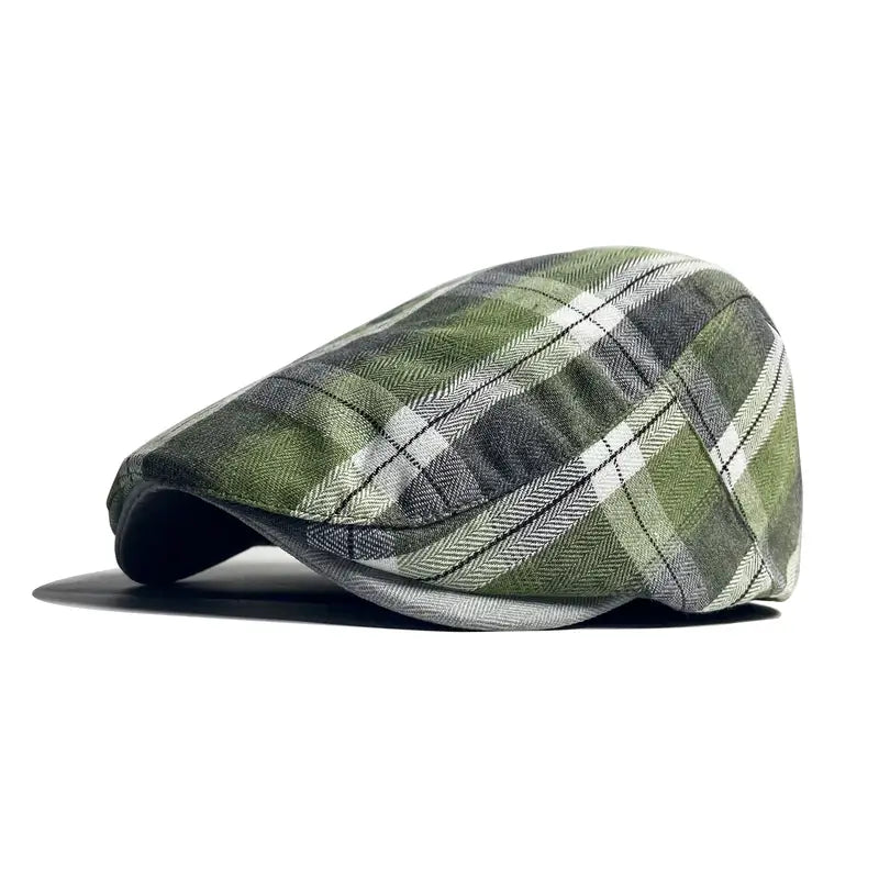 Velimir - Stylish Plaid Beret Cap